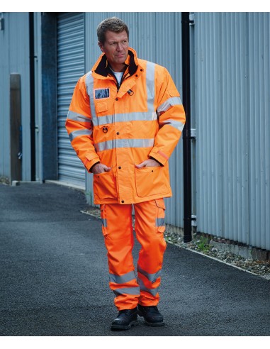 YOK-HV018T-Hi-Vis Cargo Trousers With Knee Pad Pockets